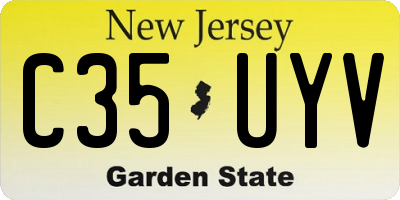 NJ license plate C35UYV