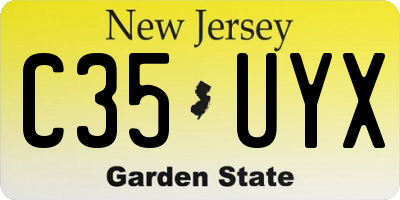 NJ license plate C35UYX