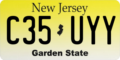 NJ license plate C35UYY