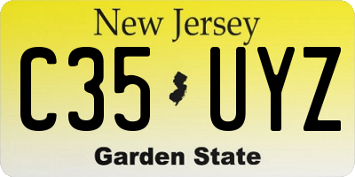NJ license plate C35UYZ