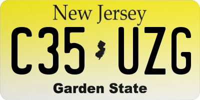 NJ license plate C35UZG