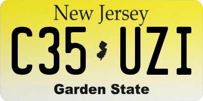 NJ license plate C35UZI
