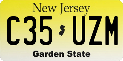 NJ license plate C35UZM