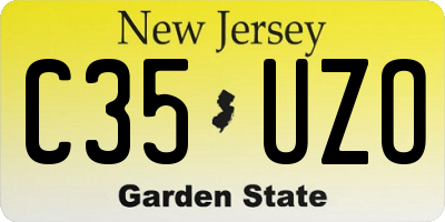 NJ license plate C35UZO