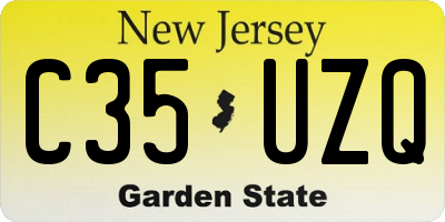 NJ license plate C35UZQ