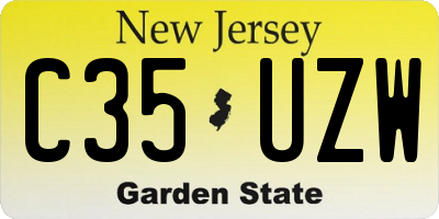 NJ license plate C35UZW