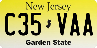 NJ license plate C35VAA