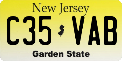 NJ license plate C35VAB