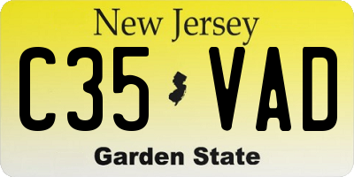 NJ license plate C35VAD