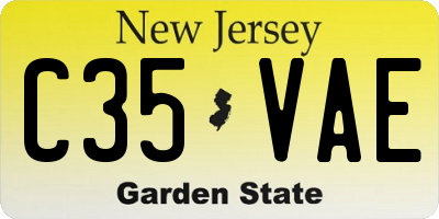NJ license plate C35VAE