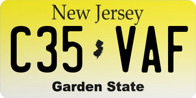 NJ license plate C35VAF