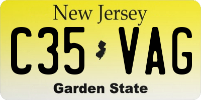 NJ license plate C35VAG