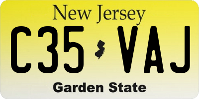 NJ license plate C35VAJ