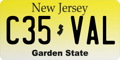 NJ license plate C35VAL