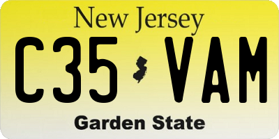 NJ license plate C35VAM