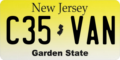 NJ license plate C35VAN