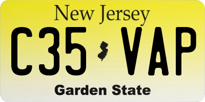 NJ license plate C35VAP