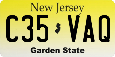 NJ license plate C35VAQ