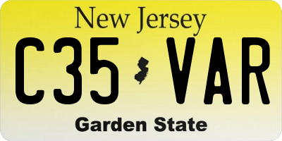 NJ license plate C35VAR