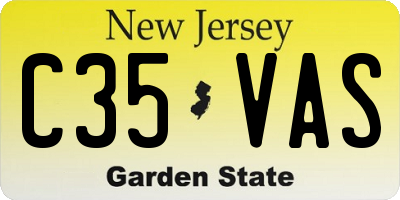 NJ license plate C35VAS