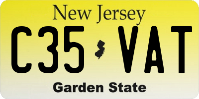 NJ license plate C35VAT