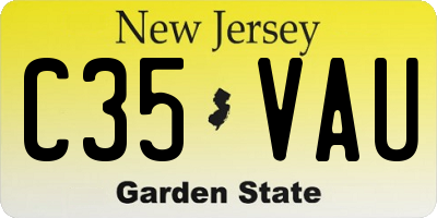 NJ license plate C35VAU