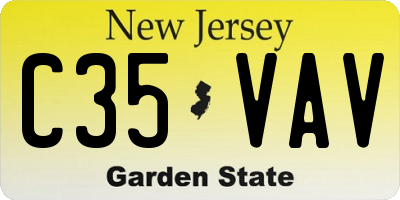 NJ license plate C35VAV