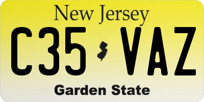 NJ license plate C35VAZ