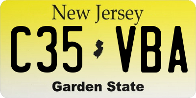 NJ license plate C35VBA