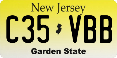 NJ license plate C35VBB