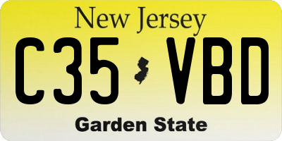 NJ license plate C35VBD
