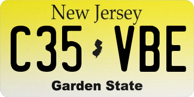 NJ license plate C35VBE