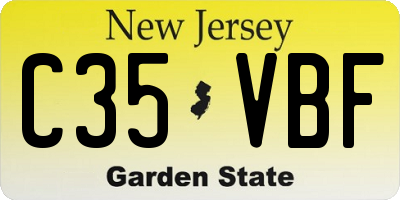 NJ license plate C35VBF