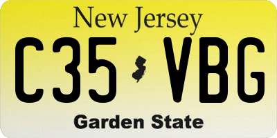 NJ license plate C35VBG