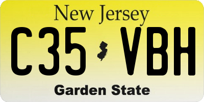 NJ license plate C35VBH