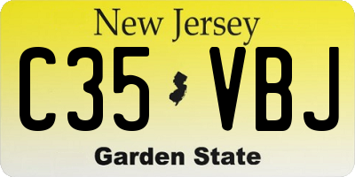 NJ license plate C35VBJ