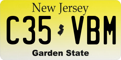 NJ license plate C35VBM