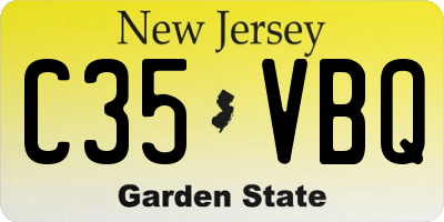 NJ license plate C35VBQ