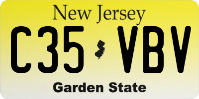NJ license plate C35VBV