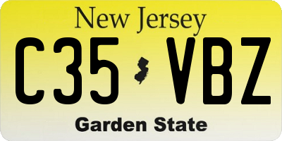 NJ license plate C35VBZ