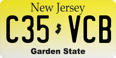 NJ license plate C35VCB