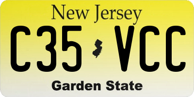 NJ license plate C35VCC