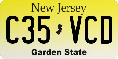 NJ license plate C35VCD