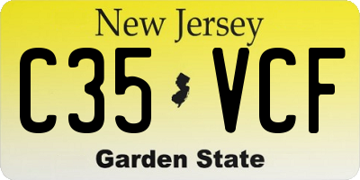 NJ license plate C35VCF