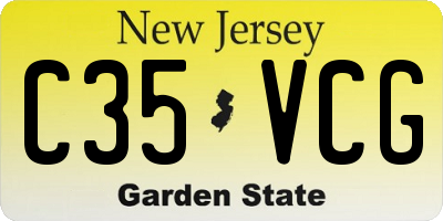 NJ license plate C35VCG