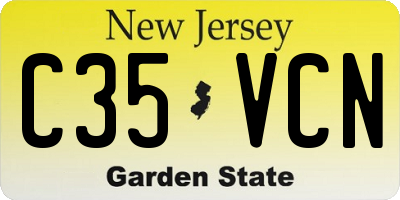 NJ license plate C35VCN