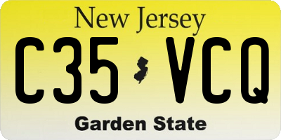 NJ license plate C35VCQ