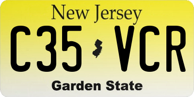 NJ license plate C35VCR