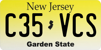 NJ license plate C35VCS