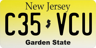 NJ license plate C35VCU